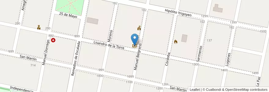 Mapa de ubicacion de Banco Macro en アルゼンチン, サンタフェ州, Departamento San Martín, Municipio De Landeta.