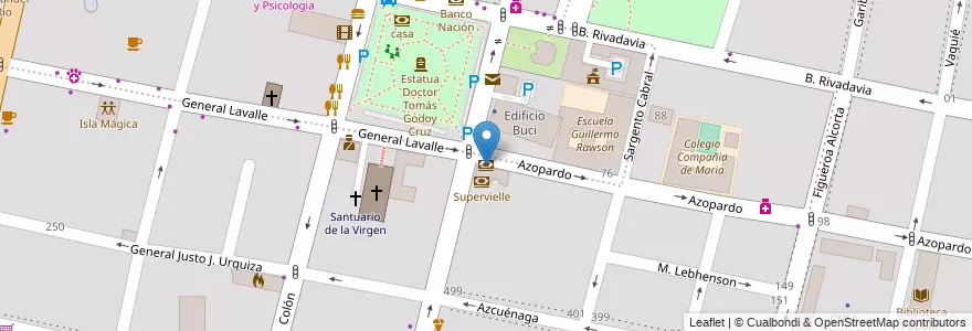 Mapa de ubicacion de Banco Macro en 阿根廷, 智利, Mendoza, Godoy Cruz, Departamento Godoy Cruz, Distrito Ciudad De Godoy Cruz.