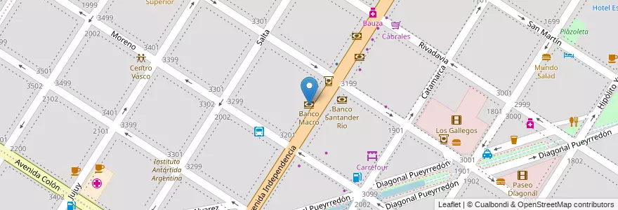 Mapa de ubicacion de Banco Macro en Arjantin, Buenos Aires, Partido De General Pueyrredón, Mar Del Plata.