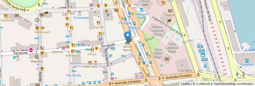 Mapa de ubicacion de Banco Mariva, Retiro en آرژانتین, Ciudad Autónoma De Buenos Aires, Comuna 1, Buenos Aires.