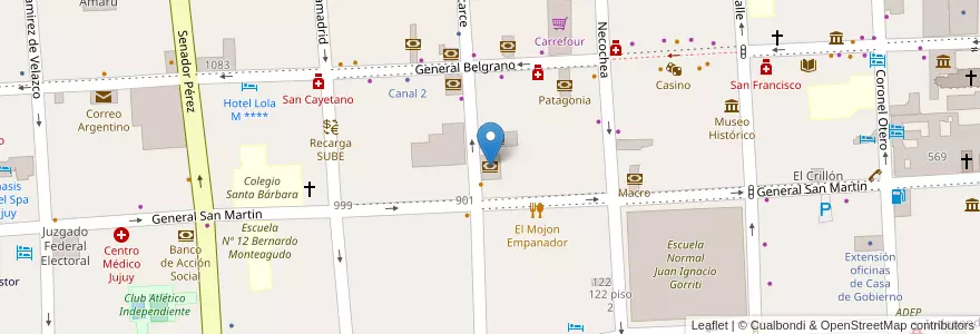 Mapa de ubicacion de Banco Masventas en 阿根廷, Jujuy, Departamento Doctor Manuel Belgrano, Municipio De San Salvador De Jujuy.