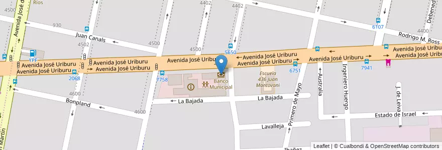 Mapa de ubicacion de Banco Municipal en アルゼンチン, サンタフェ州, Departamento Rosario, Municipio De Rosario, ロサリオ.