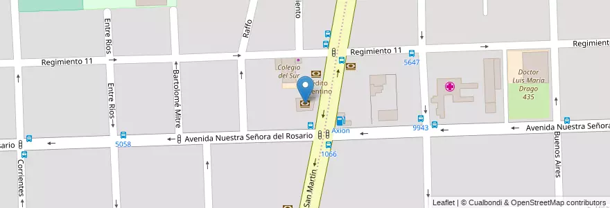 Mapa de ubicacion de Banco Municipal en الأرجنتين, سانتا في, Departamento Rosario, Municipio De Rosario, روساريو.
