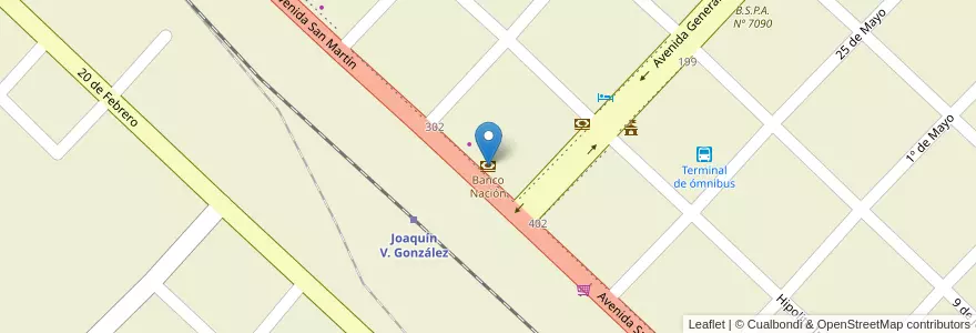Mapa de ubicacion de Banco Nación en الأرجنتين, Salta, Anta, Municipio De Joaquín V. González.