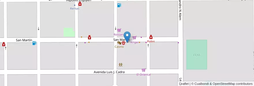 Mapa de ubicacion de Banco Nación en Аргентина, Чако, Departamento Fray Justo Santa María De Oro, Municipio De Santa Sylvina, Santa Sylvina.