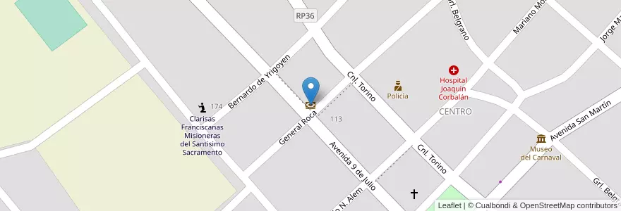 Mapa de ubicacion de Banco Nación en 아르헨티나, Salta, Rosario De Lerma, Municipio De Rosario De Lerma, Rosario De Lerma.