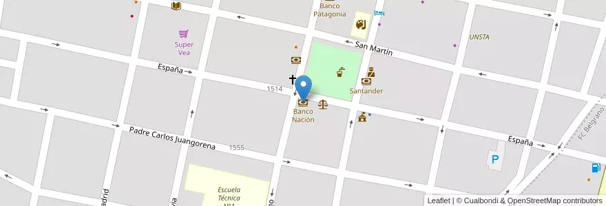 Mapa de ubicacion de Banco Nación en Arjantin, Tucumán, Departamento Chicligasta, Municipio De Concepción, Concepción.