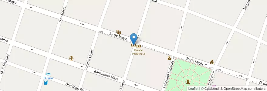 Mapa de ubicacion de Banco Nación en Arjantin, Corrientes, Departamento Saladas, Saladas.