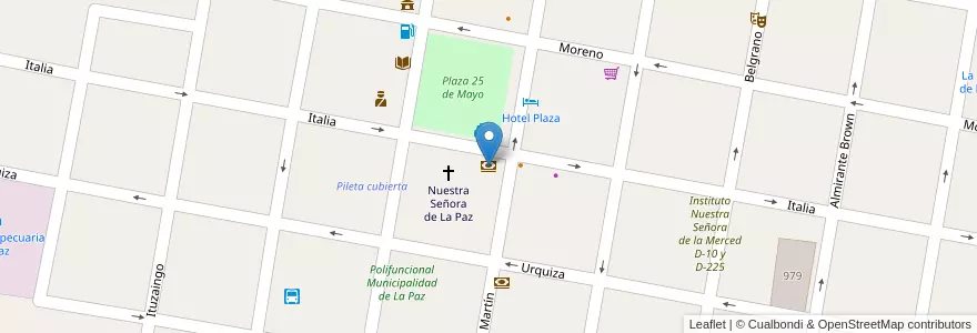 Mapa de ubicacion de Banco Nación en Argentinien, Provinz Entre Ríos, Departamento La Paz, Distrito Estacas, La Paz.