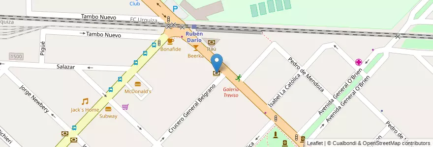 Mapa de ubicacion de Banco Nación en 阿根廷, 布宜诺斯艾利斯省, Partido De Hurlingham, Hurlingham.