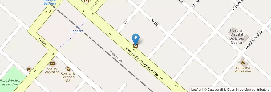 Mapa de ubicacion de Banco Nación en Arjantin, Santiago Del Estero, Departamento Belgrano.