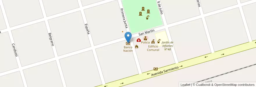 Mapa de ubicacion de Banco Nación en Argentinien, Santa Fe, Departamento Constitución, Municipio De Santa Teresa, Santa Teresa.