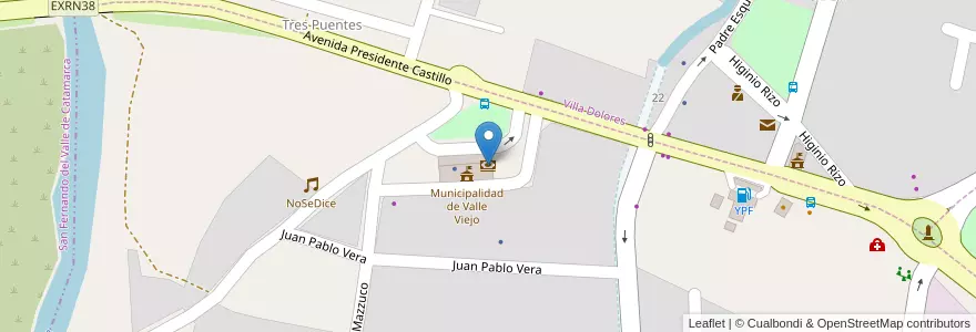 Mapa de ubicacion de Banco Nación en アルゼンチン, カタマルカ州, Departamento Valle Viejo, Municipio De Valle Viejo.