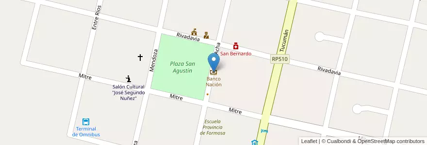 Mapa de ubicacion de Banco Nación en アルゼンチン, サンフアン州, Valle Fértil.