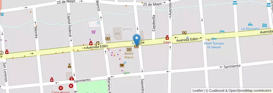 Mapa de ubicacion de Banco Nación en Arjantin, Córdoba, Departamento Punilla, Pedanía San Antonio, Municipio De La Falda.