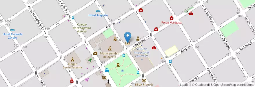 Mapa de ubicacion de Banco Nación en Arjantin, Buenos Aires, Partido De Zárate.