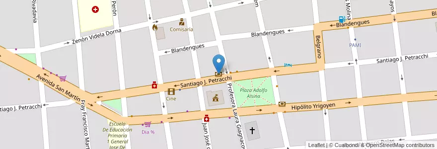 Mapa de ubicacion de Banco Nación en Arjantin, Buenos Aires, Partido De Monte, San Miguel Del Monte.