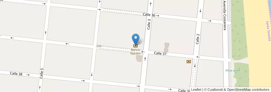 Mapa de ubicacion de Banco Nación en Argentinien, Partido De La Costa, Santa Teresita.