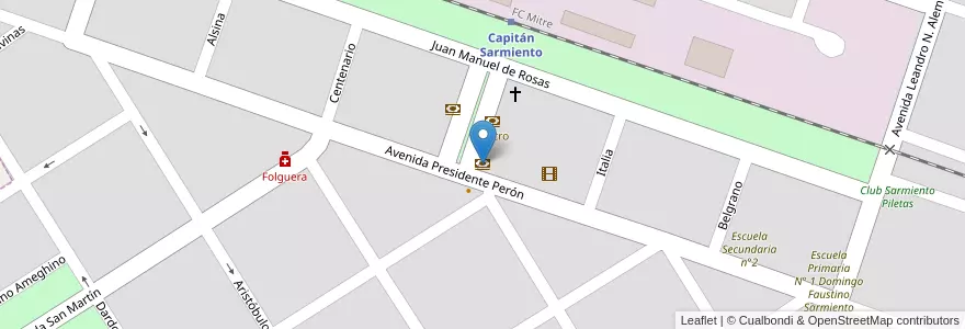 Mapa de ubicacion de Banco Nación en Argentina, Buenos Aires, Partido De Capitán Sarmiento, Capitán Sarmiento.