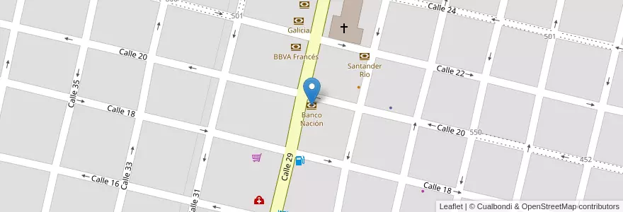 Mapa de ubicacion de Banco Nación en Argentina, Buenos Aires, Partido De Mercedes, Mercedes.
