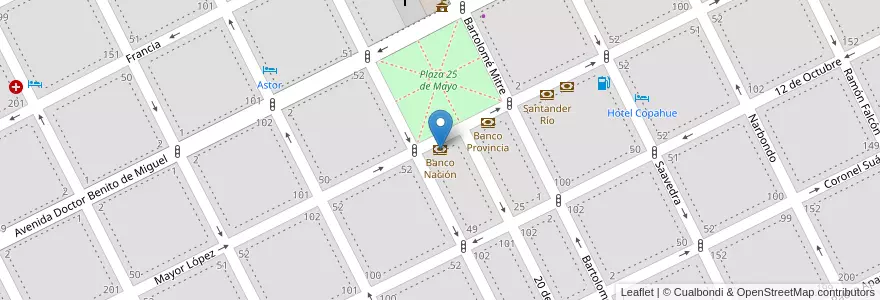 Mapa de ubicacion de Banco Nación en Arjantin, Buenos Aires, Partido De Junín, Junín.