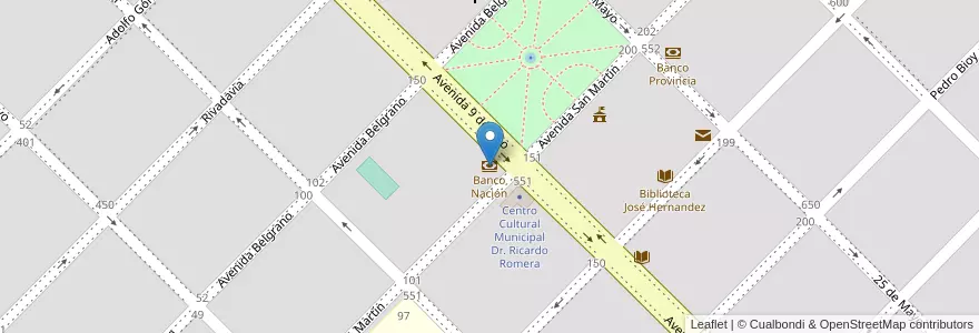 Mapa de ubicacion de Banco Nación en Arjantin, Buenos Aires, Partido De Tapalqué.