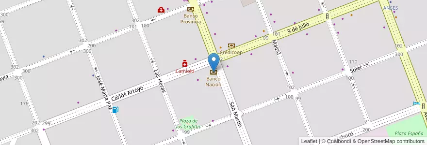 Mapa de ubicacion de Banco Nación en Argentina, Buenos Aires, Partido De Carlos Casares, Carlos Casares.