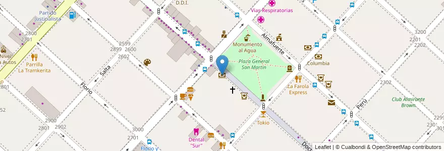 Mapa de ubicacion de Banco Nación en アルゼンチン, ブエノスアイレス州, Partido De La Matanza, San Justo.