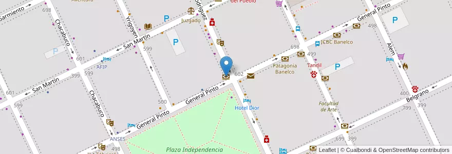 Mapa de ubicacion de Bank of the Argentine Nation en Argentina, Buenos Aires, Partido De Tandil, Tandil.
