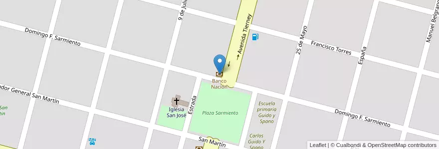 Mapa de ubicacion de Banco Nación en Argentine, Córdoba, Departamento Río Cuarto, Pedanía Cautiva, Municipio De Vicuña Mackenna, Vicuña Mackenna.