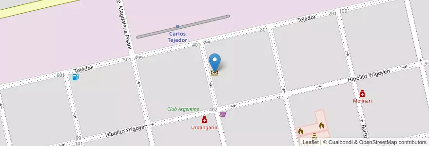 Mapa de ubicacion de Banco Nación en Arjantin, Buenos Aires, Partido De Carlos Tejedor, Carlos Tejedor, Carlos Tejedor.