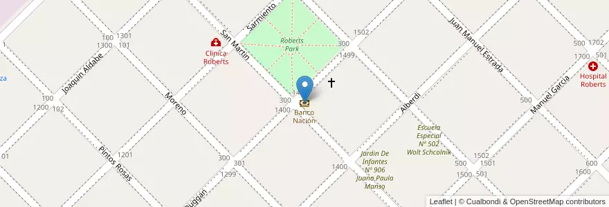 Mapa de ubicacion de Banco Nación en الأرجنتين, بوينس آيرس, Partido De Lincoln.