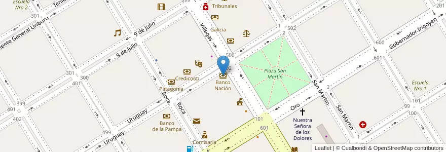 Mapa de ubicacion de Banco Nación en アルゼンチン, ブエノスアイレス州, Partido De Trenque Lauquen, Cuartel Chacras De Trenque Lauquen, Trenque Lauquen.