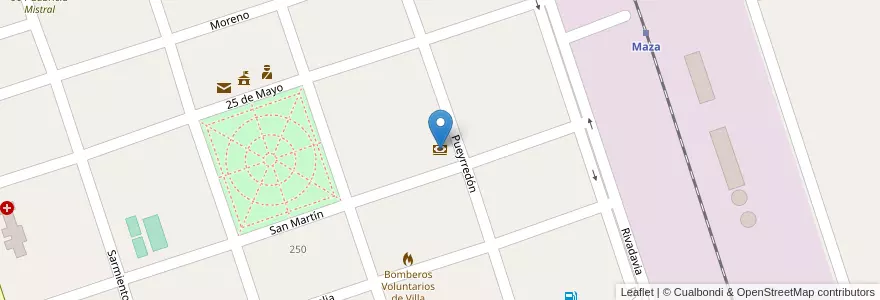 Mapa de ubicacion de Banco Nación en Arjantin, Buenos Aires, Partido De Adolfo Alsina.