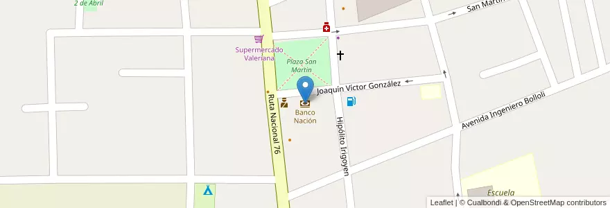 Mapa de ubicacion de Banco Nación en Argentine, Chili, La Rioja, Coronel Felipe Varela.