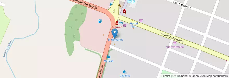 Mapa de ubicacion de Banco Nación en Arjantin, Şili, Mendoza, Departamento Las Heras, Distrito Uspallata.