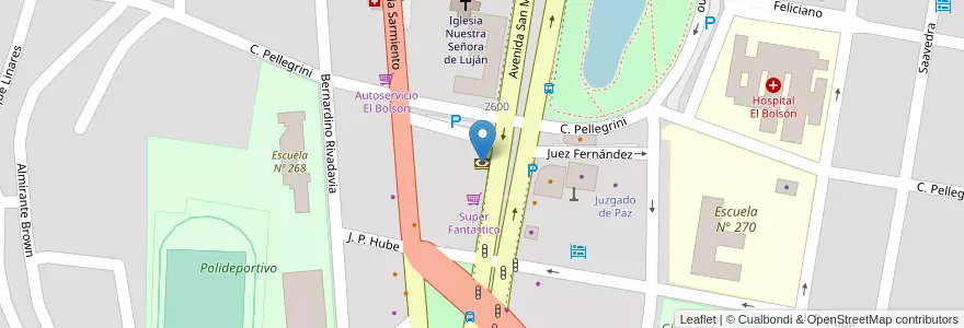 Mapa de ubicacion de Banco Nación en Argentine, Chili, Province De Río Negro, Departamento Bariloche, El Bolsón.