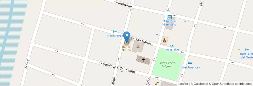 Mapa de ubicacion de Banco Nación en Arjantin, Catamarca, Departamento Santa María, Municipio De Santa María, Santa María.