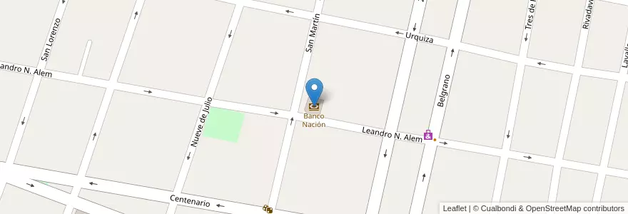 Mapa de ubicacion de Banco Nación en 阿根廷, 恩特雷里奥斯省, Departamento Nogoyá, Nogoyá, Distrito Montoya.