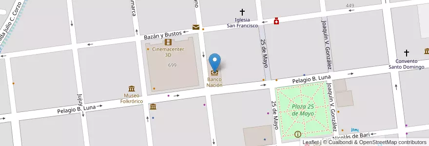 Mapa de ubicacion de Banco Nación en Arjantin, La Rioja, Departamento Capital, La Rioja.