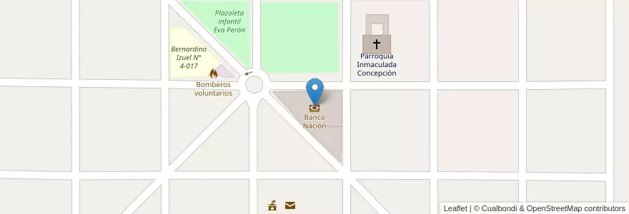 Mapa de ubicacion de Banco Nación en アルゼンチン, チリ, メンドーサ州, Departamento San Rafael, Distrito Villa Atuel.