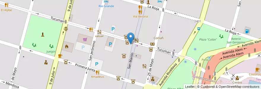Mapa de ubicacion de Banco Nación en الأرجنتين, سانتا في, إدارة العاصمة, سانتا في العاصمة, سانتا في.