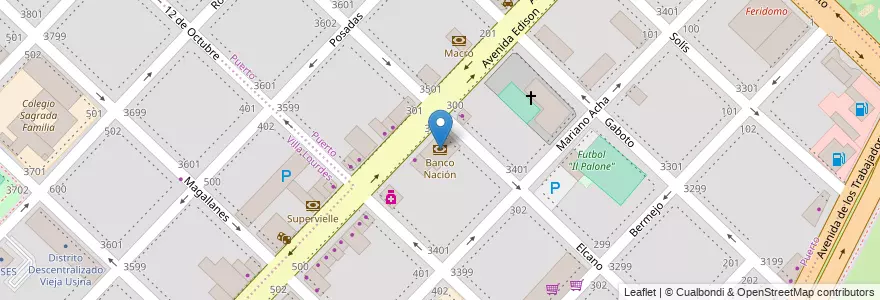 Mapa de ubicacion de Banco Nación en Argentinië, Buenos Aires, Partido De General Pueyrredón, Mar Del Plata.