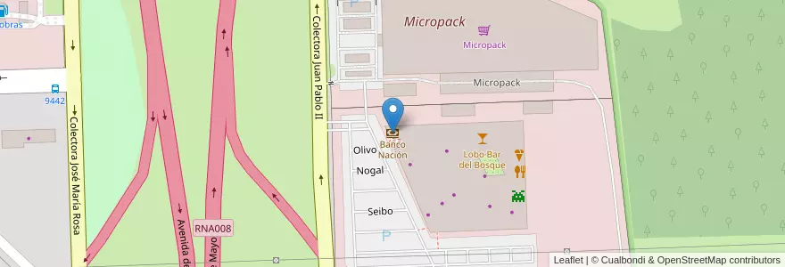 Mapa de ubicacion de Banco Nación en Аргентина, Санта-Фе, Departamento Rosario, Municipio De Rosario, Росарио.