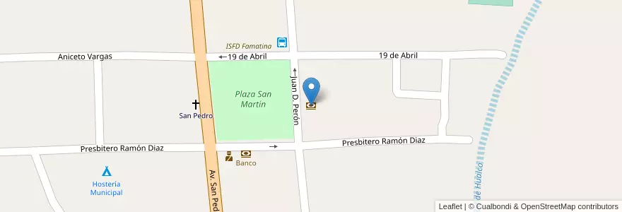 Mapa de ubicacion de Banco Nación Argentina en Argentine, La Rioja, Departamento Famatina.