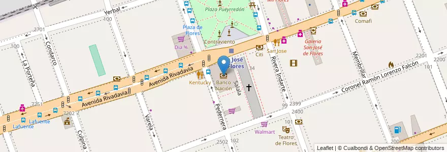 Mapa de ubicacion de Banco Nación, Flores en Argentinien, Ciudad Autónoma De Buenos Aires, Comuna 7, Buenos Aires.