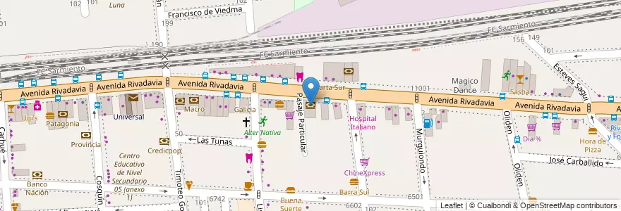 Mapa de ubicacion de Banco Nación, Liniers en Argentine, Ciudad Autónoma De Buenos Aires, Comuna 9, Buenos Aires.