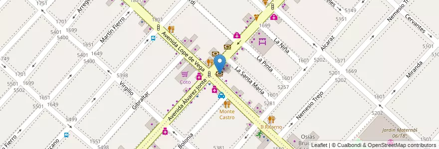 Mapa de ubicacion de Banco Nación, Monte Castro en 阿根廷, Ciudad Autónoma De Buenos Aires, 布宜诺斯艾利斯, Comuna 10.