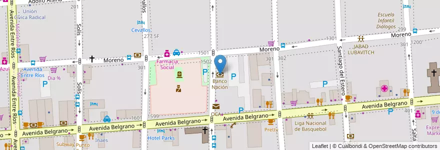 Mapa de ubicacion de Banco Nación, Montserrat en آرژانتین, Ciudad Autónoma De Buenos Aires, Comuna 1, Buenos Aires.