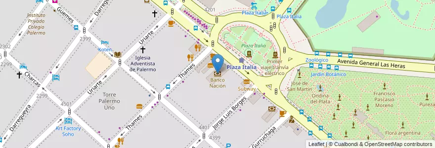 Mapa de ubicacion de Banco Nación, Palermo en Argentinië, Ciudad Autónoma De Buenos Aires, Buenos Aires, Comuna 14.